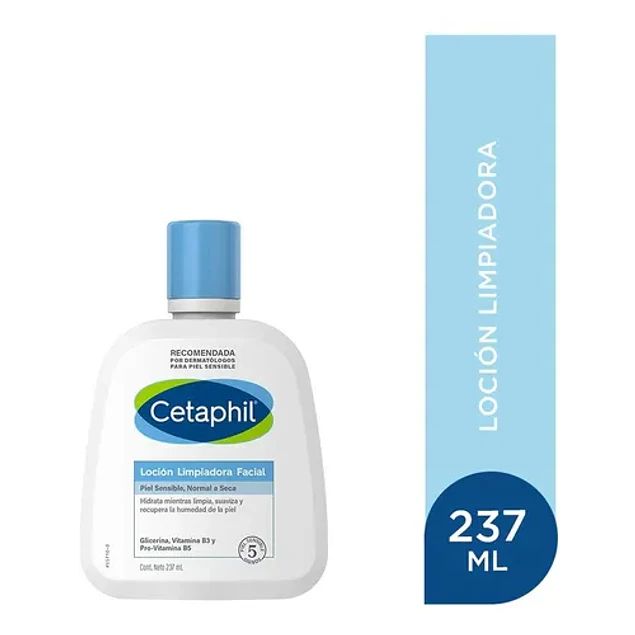 Cetaphil Loción Limpiadora Facial "Piel Sensible, Normal a Seca" x 236 mL GALDERMA